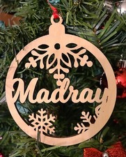 Personalized Round Wooden Christmas Ornament