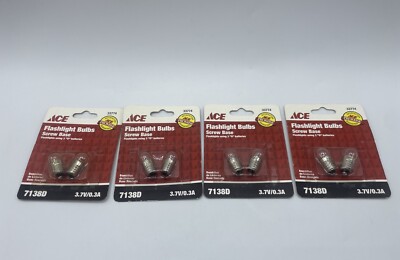 Lot of 4 ACE Flashlight Bulb 33774 Flashlights Using 3  D  Batteries