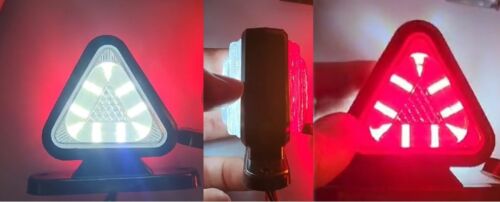 2x Short Triangle 12V 24V Side LED Red White Marker Lights Truck Trailer Chassis - Picture 3 of 3