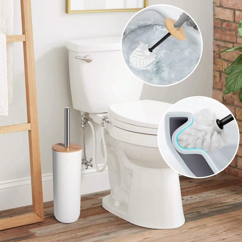 8pcs Bamboo Bathroom Accessories Set - With Trash Can, Toothbrush Holder& More - Picture 6 of 8