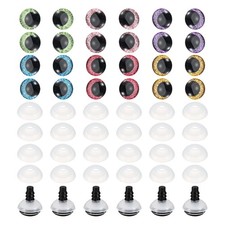 14mm Flash Safety Eyes, 60 Pcs Colorful Crocheting Safety Eyes, Mixed Colors