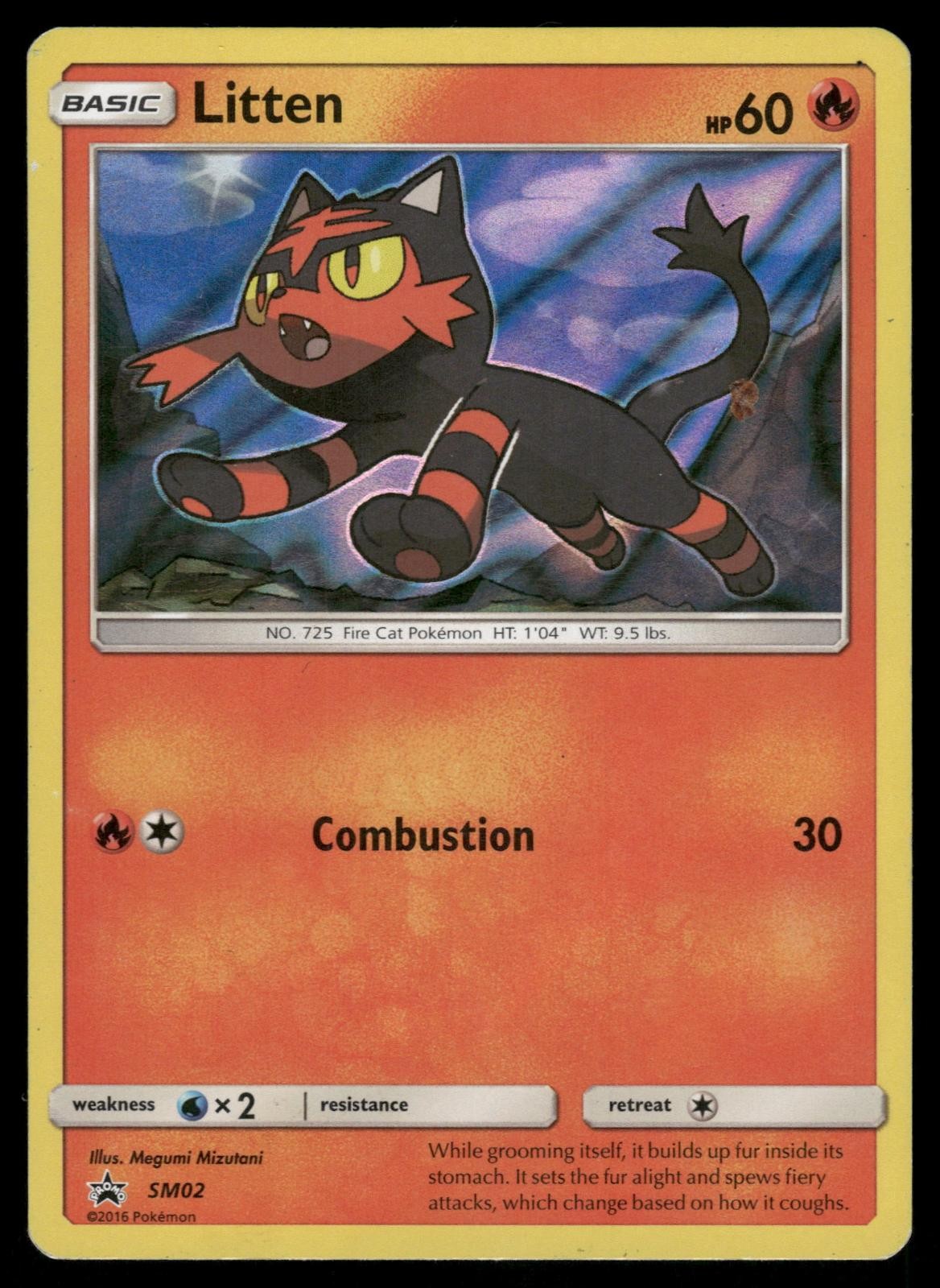 Litten - SM02 Holo Promo Sun & Moon Promo Pokemon Moderately Played