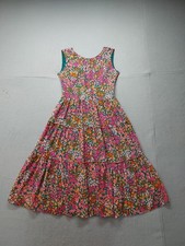 J Crew Midi Dress S Multicolor Floral Tiered Sleeveless Round Neck Cocktail Wear