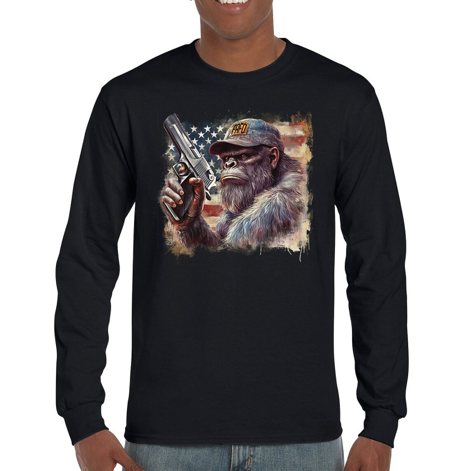 ALTRA T shirt manica lunga FAFO Bigfoot F Around e scopri americano 2° emendamento