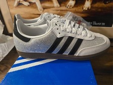 Adidas Samba OG Shoes  Rhinestone  Crystal White Black IH9055 Women's SZ 7.5 NEW