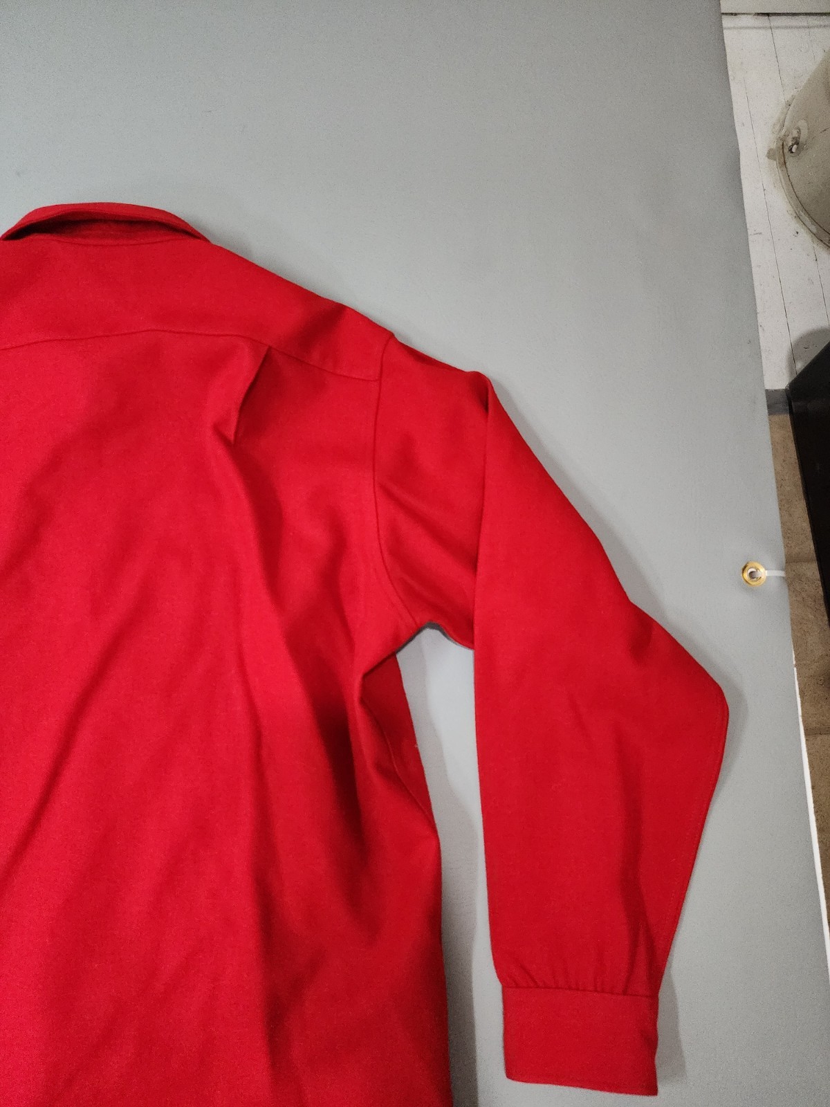 FLAWED - Pendleton Size XL 16 1/2 Solid Red Virgi… - image 16