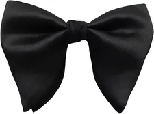 Mens Oversized Satin Silk Bow Tie Solid Color Formal Tuxedo Big Bowtie