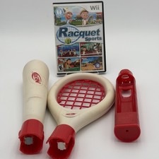 Racquet Sports (Nintendo Wii) CIB with Nerf Tennis Racket Attachment Bundle