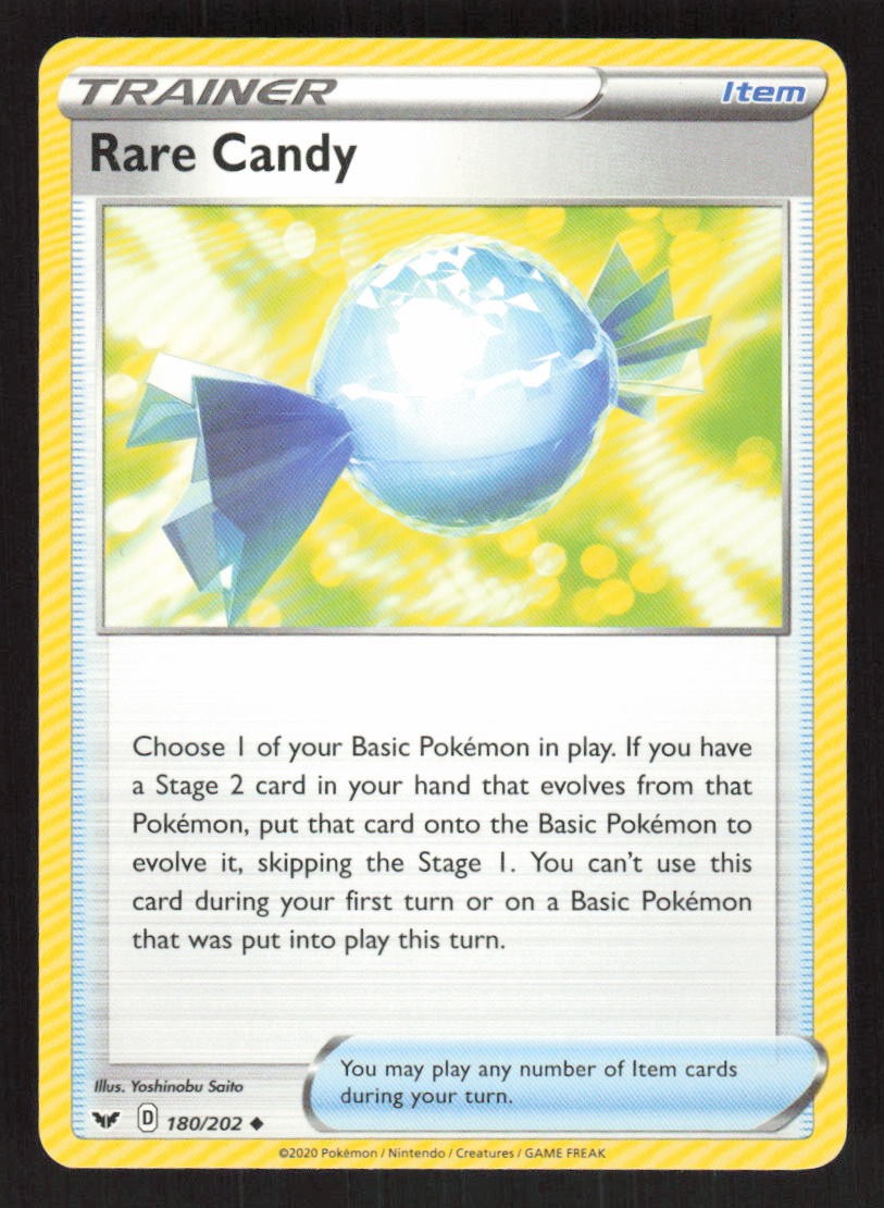 Pokemon TCG Sword & Shield Base Set Rare Candy #180/202