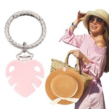Hat Clip for Travel on Bag, Bag Backpack Hat Holder, Pink Leaf