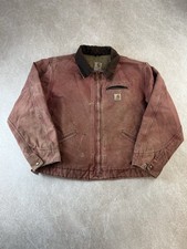 Vintage Carhartt WJ097 VRS Detroit Jacket Women’s XL Pink Sherpa Lined Rare Rose