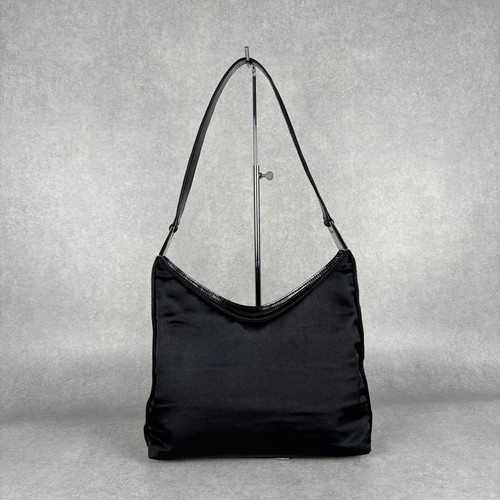 GUCCI Black Nylon Y2K Vintage Shoulder Tote Bag Tom Ford Era 25cm Bag Japan