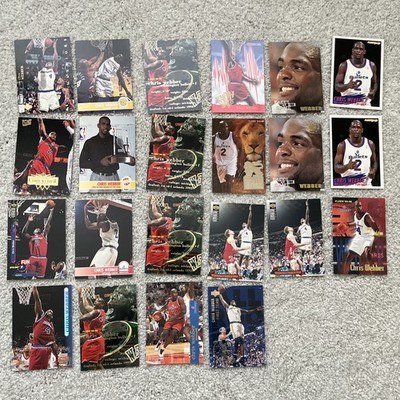 Lot of 21 Chris Webber Bullets/Wizards Cards - Topps, Upper Deck, Fleer