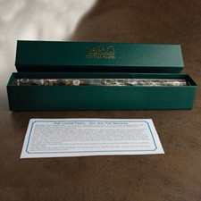 HALL CRYSTAL G Flute Offset:Rose with Green 21715 