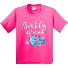 Inktastic Birthday Mermaid Girls Party Youth T-Shirt Ocean Sea Cute Childs Tee