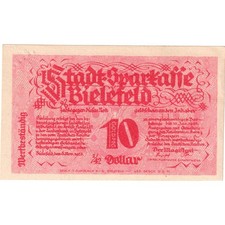 [#293461] Germany, Bielefeld, 10 Goldpfenning, 1923-11-08, UNC, Grabowski:94