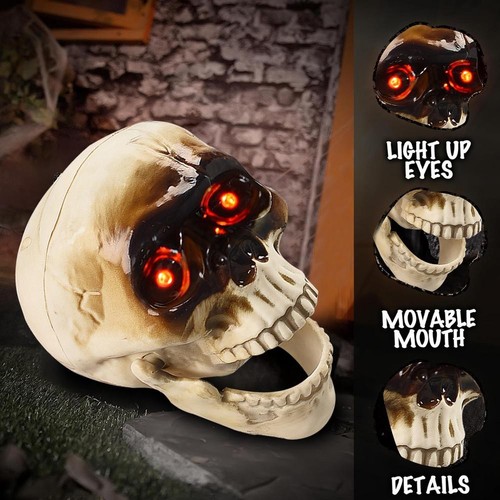Electric Skull Head For Halloween Horror Decoration V7H7 - Picture 6 of 18