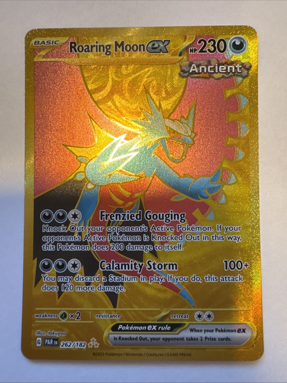 Pokémon TCG Roaring Moon EX 262/182 Paradox Rift Secret Illustration Rare Card