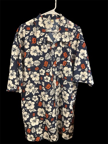 Detroit Tigers Hemd Herren 2XL blau orange Hawaiihemd mit Blumen - nie getragen neu