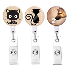 Badge Reel Cute Pattern Retractable Badge Holder with Alligator Clip, Nurse N...