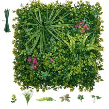 Uimoso Artificial Plant Wall Panels 16PCS 20 x 20 in Greenery Backdrop Decor