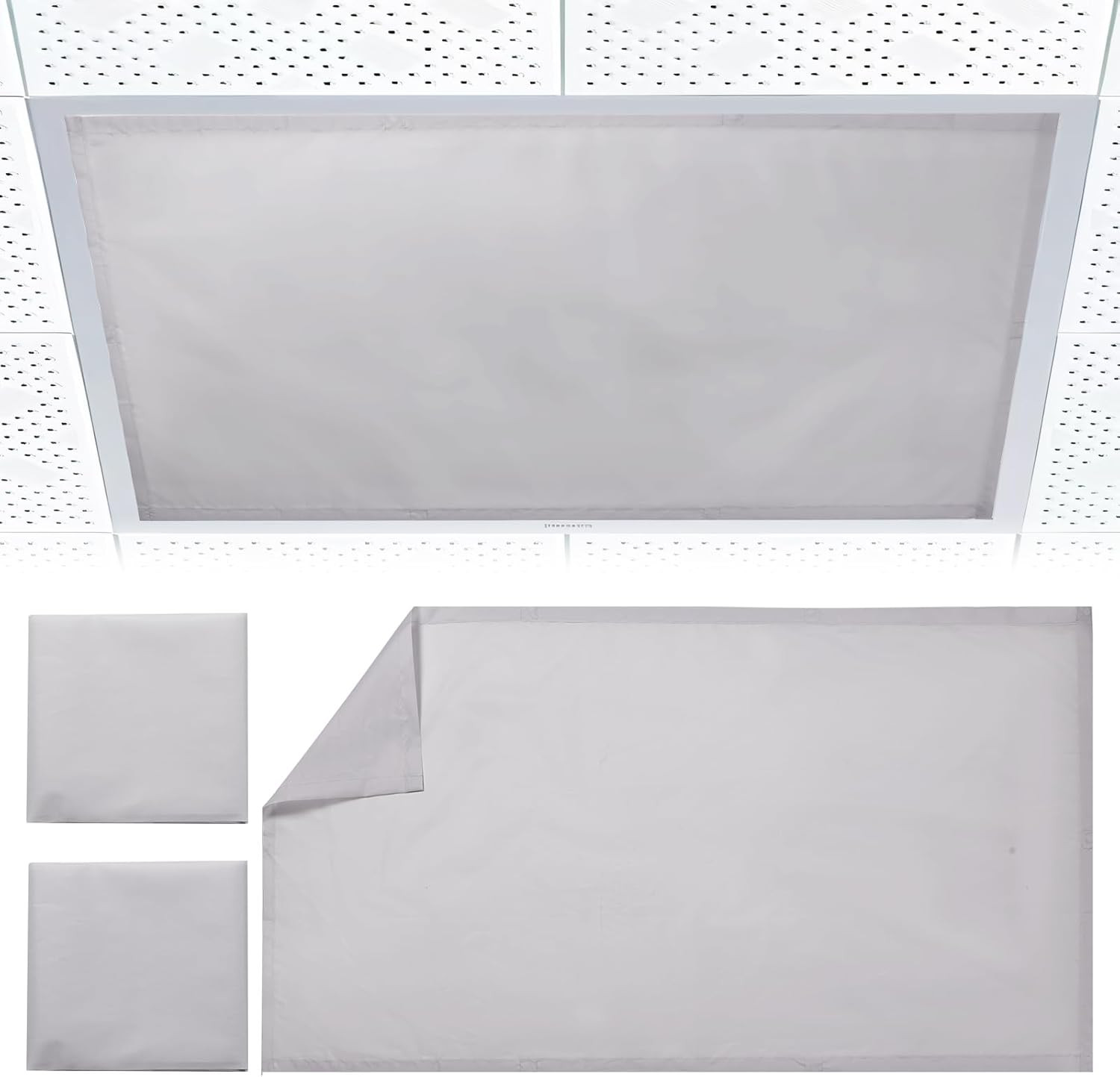 2Pcs Fluorescent Light Covers - Light Covers for Ceiling Lights Classroom, Magne