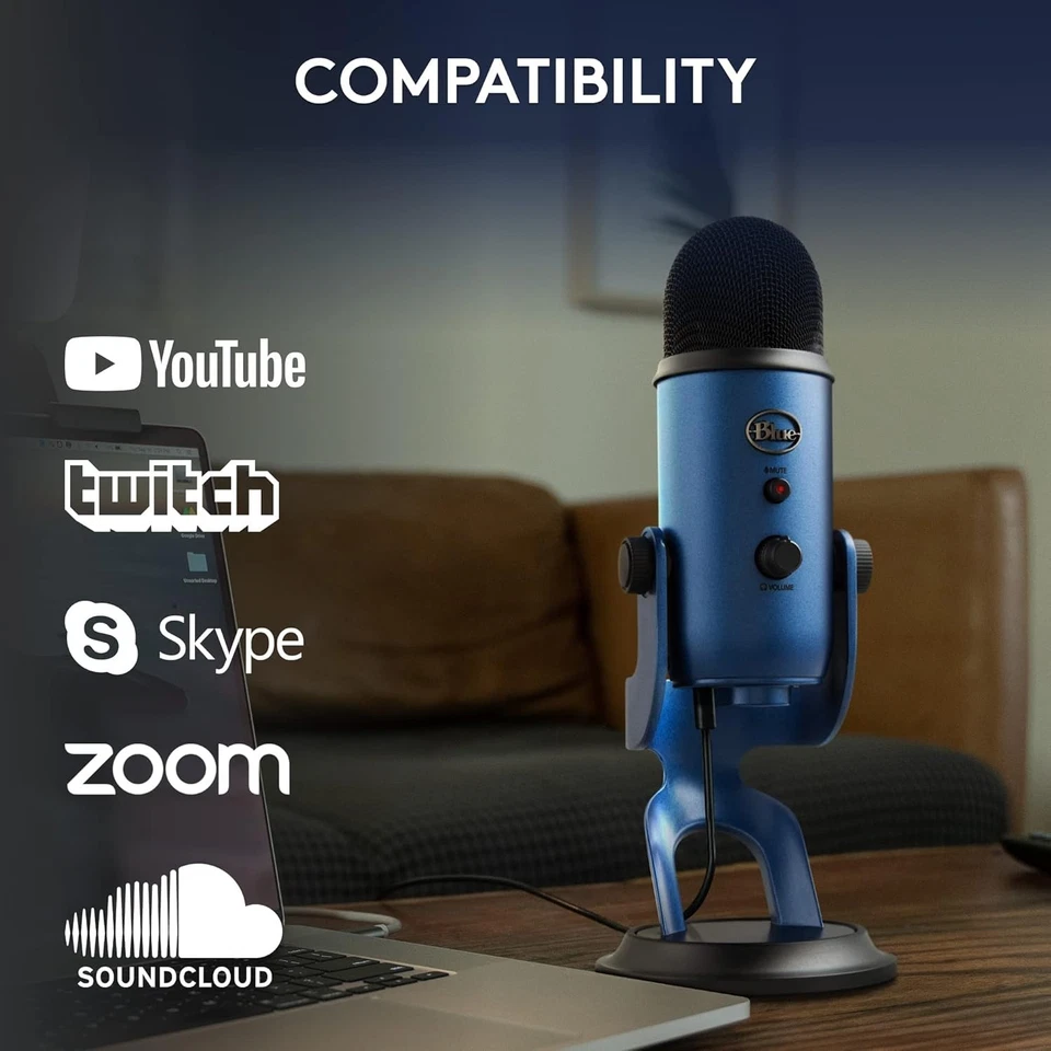 Blue Yeti Premium USB Microphone for Recording/Streaming/Gaming - Midnight Blue - Image 2 of 4