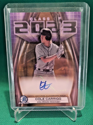 Cole Carrigg /50 Gold Auto - 2023 Bowman Draft #23A-CC REFRACTOR CLASS OF 2023