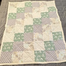 Crib Patchwork Quilt Blanket Multicolor Animal Theme Rectangular