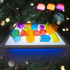 Kids Light Table Sensory Light Box Blue Class...