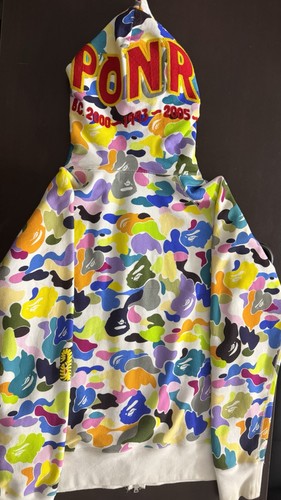 Felpa con cappuccio e zip intera A Bathing Ape Bape Multi Camo Shark taglia media - Foto 5 di 10
