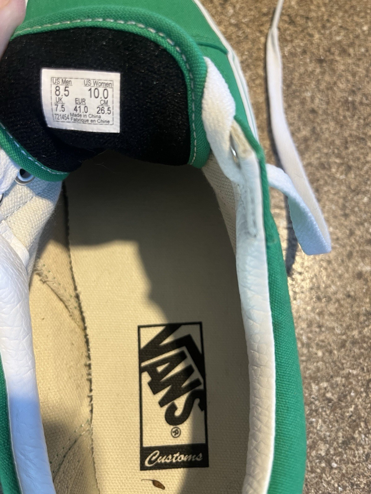 VANS Old Skool Green Leather Skate Shoes