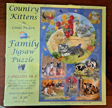 SunsOut 2 in 1 Puzzle "Country Kittens" 100 pc  NEW SEALED 20x30 RARE