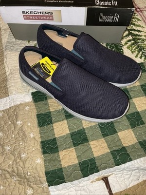 SKECHERS Delson 3.0 Norvill Slip-On Memory Foam Arch Support Navy US 12