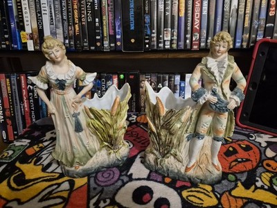 VINTAGE GERMAN DEP BISQUE FILL VASES SET