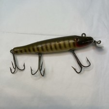 Vintage Creek Chub Pikie Minnow Lure Wood Glass Eyes Natural Pike Scale