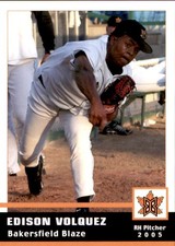 2005 Bakersfield Blaze Grandstand #26 Edison Volquez Dominican Republic DR Card