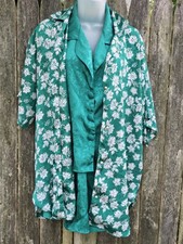 Vintage Victoria s Secret Gold Label 3-Piece Lingerie Sleep Set Paisley Floral