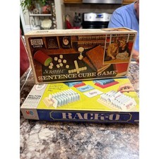 Vintage Scrabble Sentence Cube Game Milton Bradley 1971 & 1966