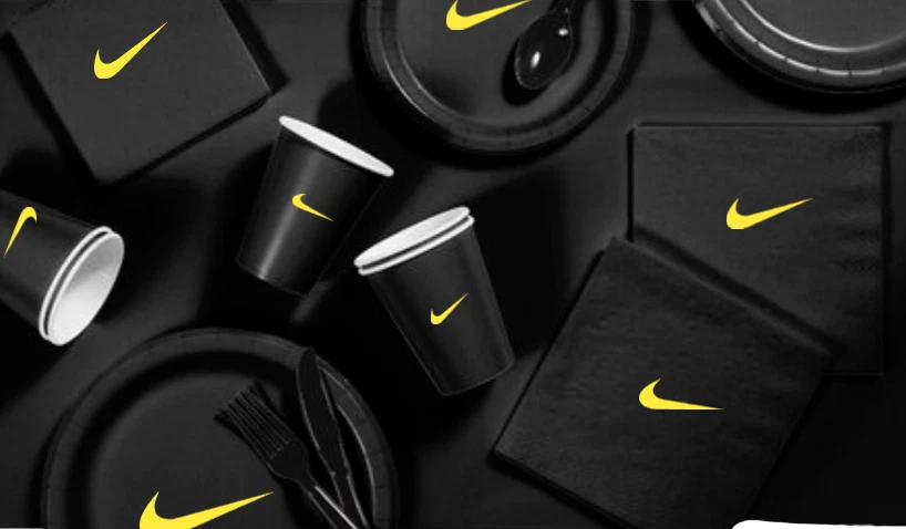 Juego de vajilla personalizado Sw00sh fiesta, fiesta de cumpleaños de 60 piezas en total-negro Foto 4 de 4