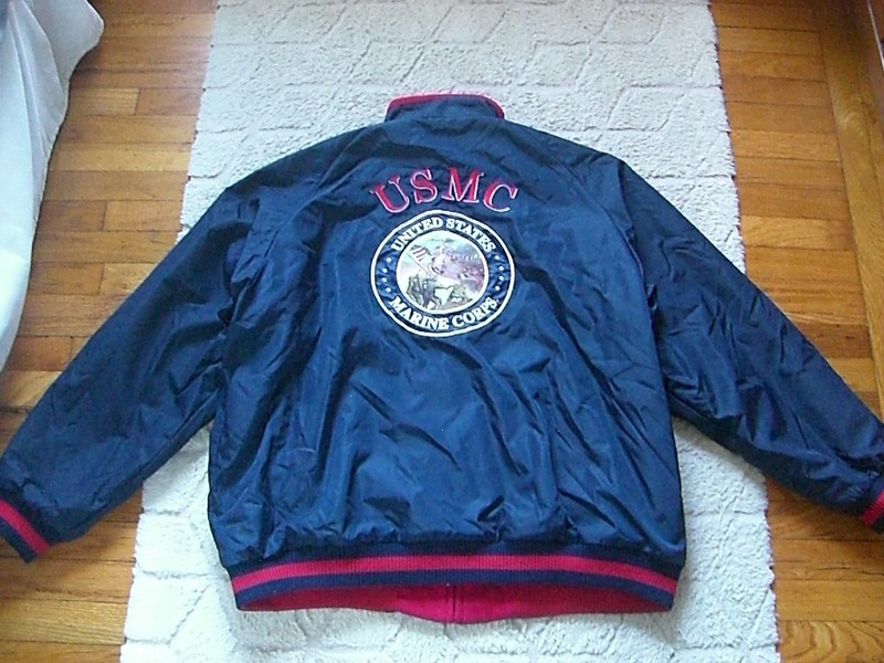 United States of America Marine Corps Vintage Reversable Logo Coat Jacket XL USA