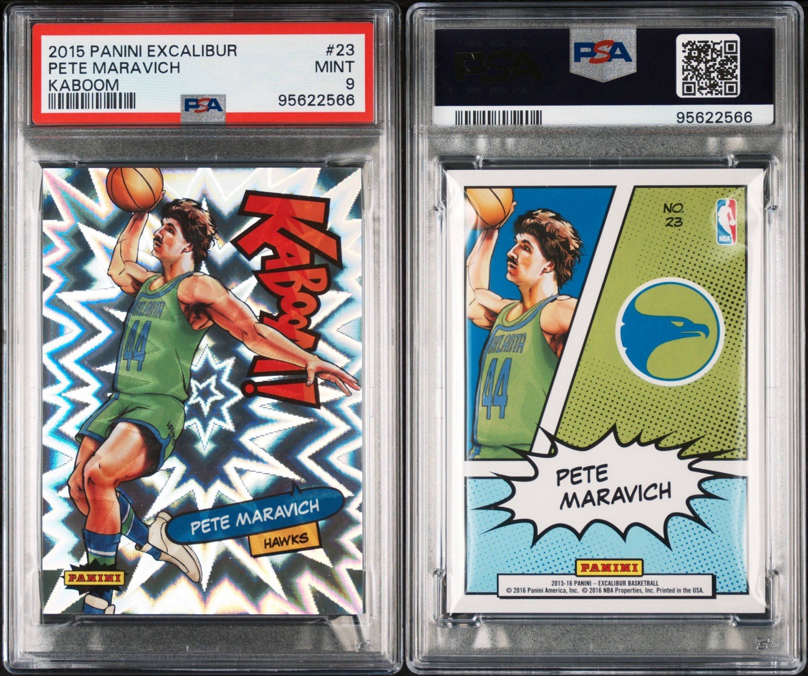 2015-16 Panini Excalibur - Kaboom Pete Maravich  PSA Mint 9 - Pop 14