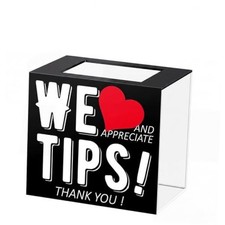 Tip Jar for Bartender Acrylic Tip Box for Money Donation 6 x 4 x 5 Cute Style