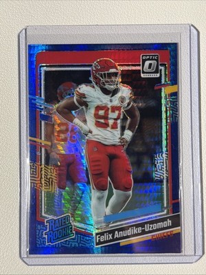 Felix Anudike-Uzomah 2023 Donruss Optic Rated Rookie Blue Hyper #256 Chiefs
