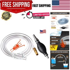 Gas Siphon Pump - 3.5 Gls/Min Flow Rate with Durable Rubber Construction