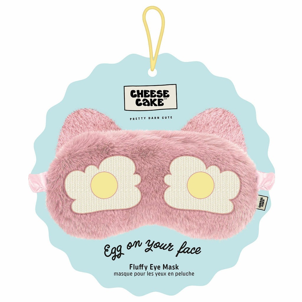 Cheese Cake Kawaii Style Pink 'Egg on Your Face' Faux Fur Eye Mask