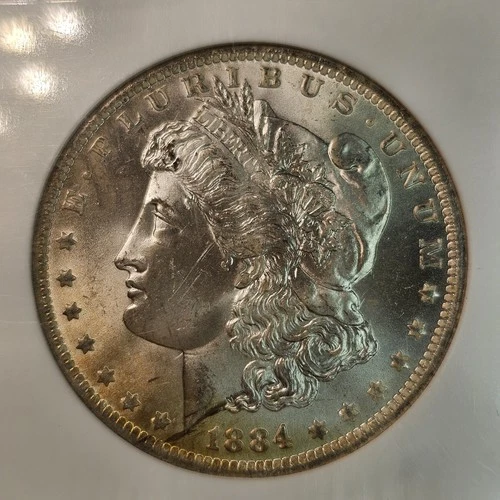 🚚⚡️VIDEO 🔥BEAUTIFUL GOLD RIM TONED👀🔥1884-O Morgan Silver $1 Dollar NGC MS64