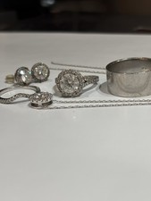 Jewelry Lot   Platinum Diamond Bridal Set, Me...