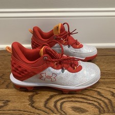 Under Armour Harper 8 TPU JR Red Orange Baseball Cleats Size 5.0 Y 3026595-600
