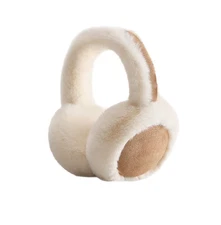 Leather suede fluffy earmuffs